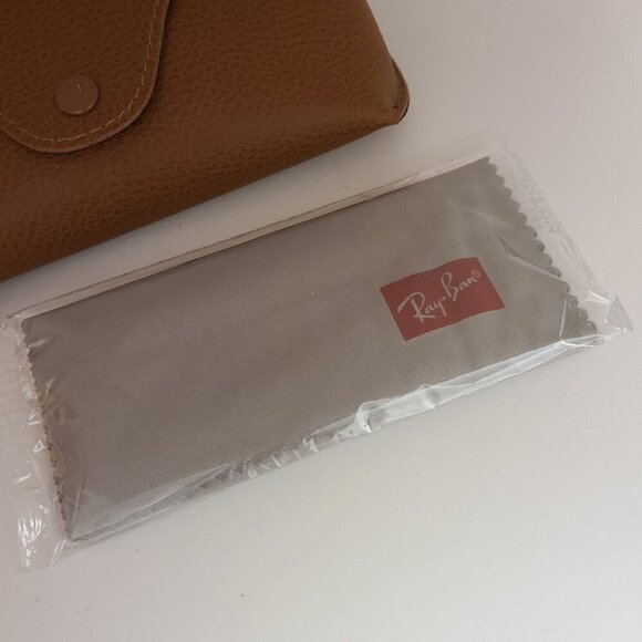 Ray Ban Brown Sunglass Glasses Case with new Cleaning Cloth - Picture 8 of 10
